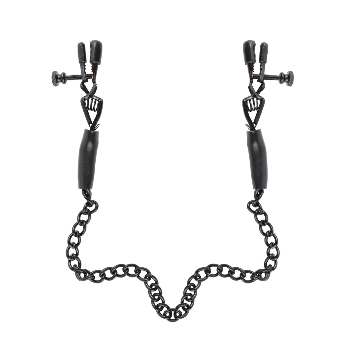 Pipedream - Fetish Fantasy Series Adjustable Nipple Chain Clamps (Black) Nipple Clamps (Non Vibration) 603912161809 CherryAffairs