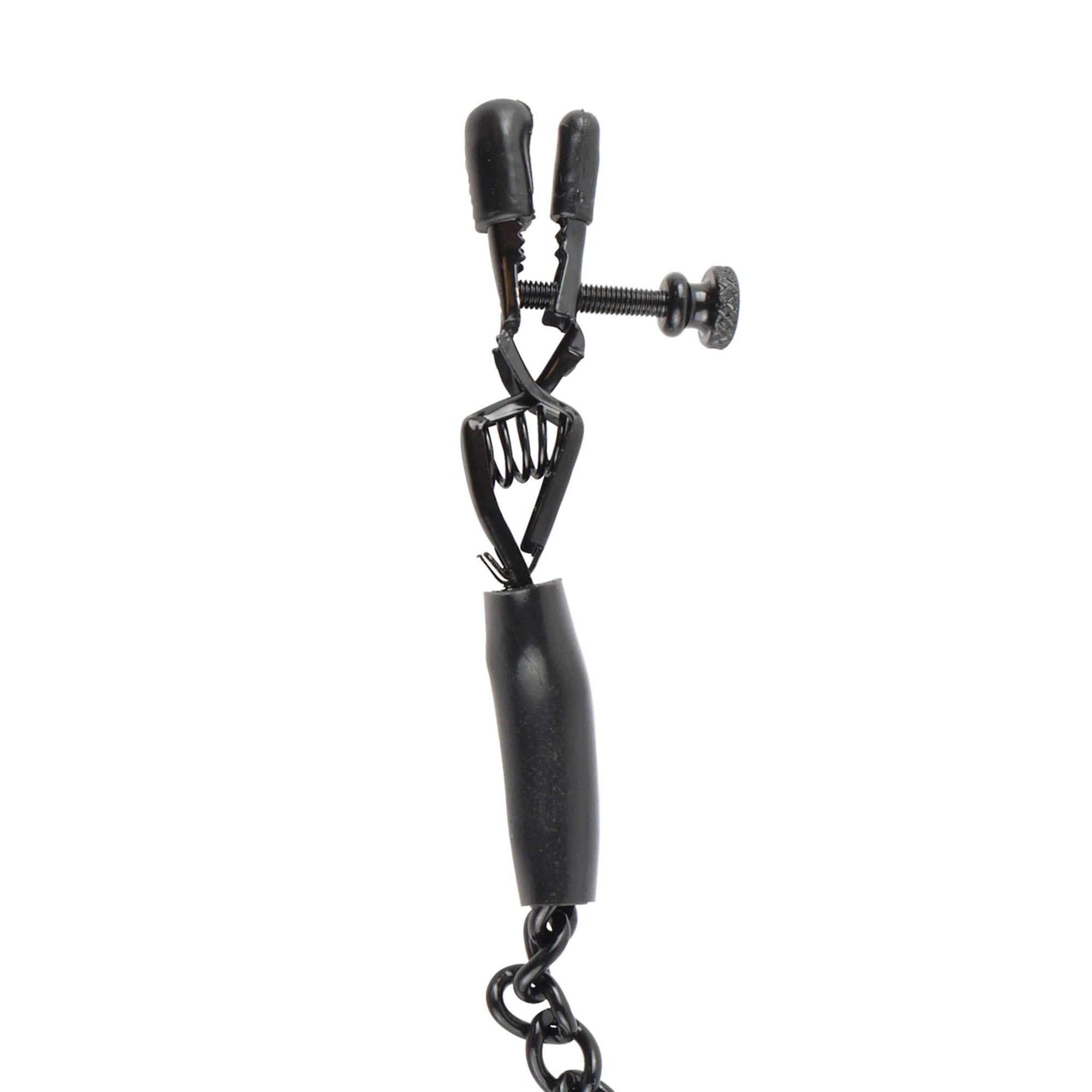 Pipedream - Fetish Fantasy Series Adjustable Nipple Chain Clamps (Black) Nipple Clamps (Non Vibration) 603912161809 CherryAffairs