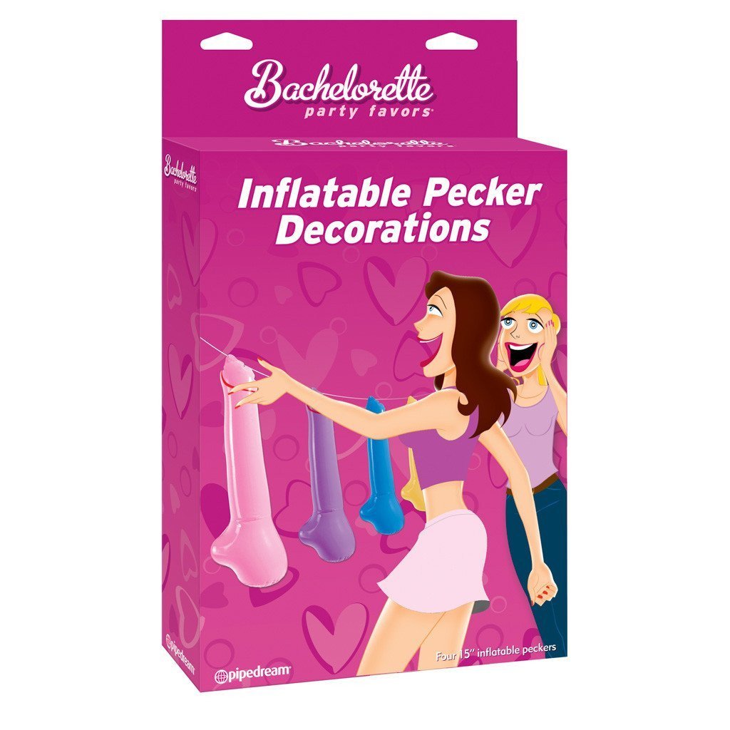 Pipedream - Bachelorette Party Favors Inflatable Pecker Decorations (Multi Colour) Bachelorette Party Novelties - CherryAffairs Singapore