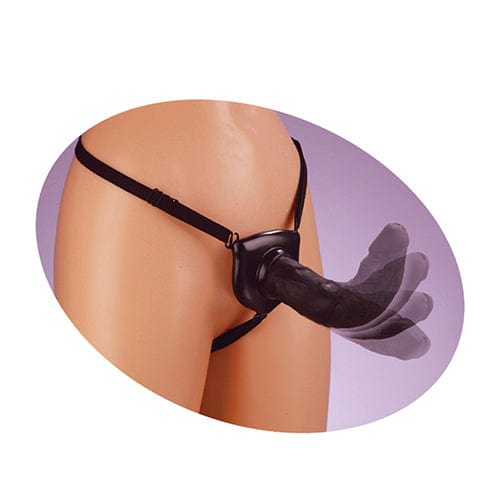 Pipedream - Fetish Fantasy Series Posable Partner Strap On with Flexible Dildo 7" (Black) Strap On with Non hollow Dildo for Female (Non Vibration) 603912179422 CherryAffairs