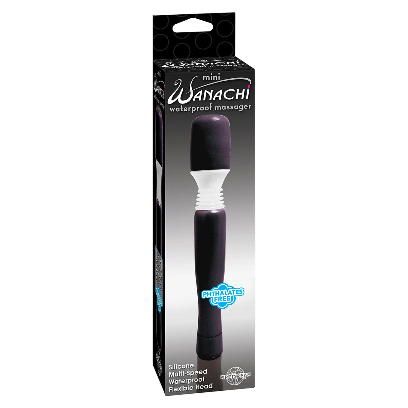 Pipedream - Wanachi Mini Massager (Black) - Black - Mini Wand Massagers (Vibration) Non Rechargeable
