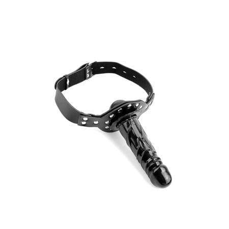Pipedream - Fetish Fantasy Series Deluxe Ball Gag with Dildo (Black) Strap On with Dildo for Reverse Insertion (Non Vibration) 603912255003 CherryAffairs