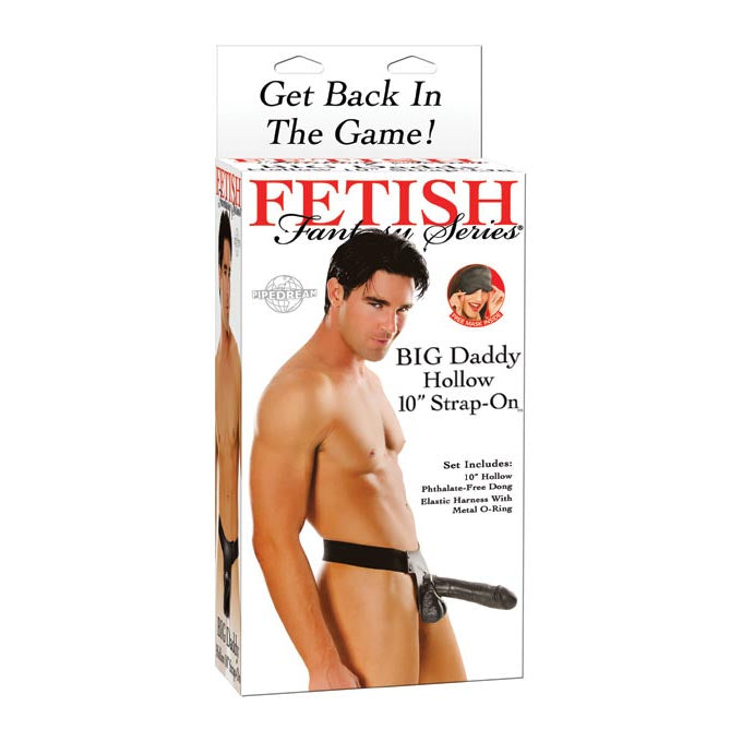 Pipedream - Fetish Fantasy Series Big Daddy Hollow Strap-On 10’’ (Black) - PD1009 / Black - Strap On with Hollow Dildo