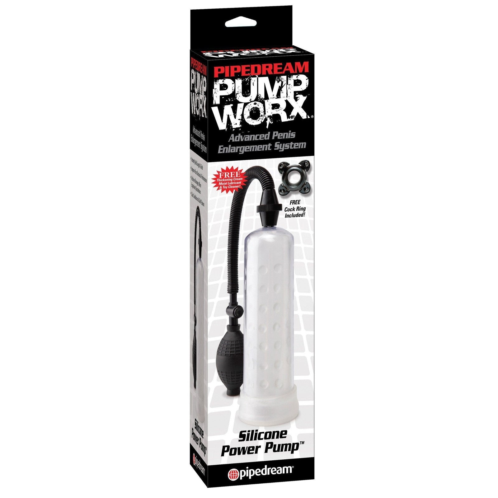 Pipedream - Pump Worx Silicone Power Pump (Clear) Penis Pump (Non Vibration) - CherryAffairs Singapore