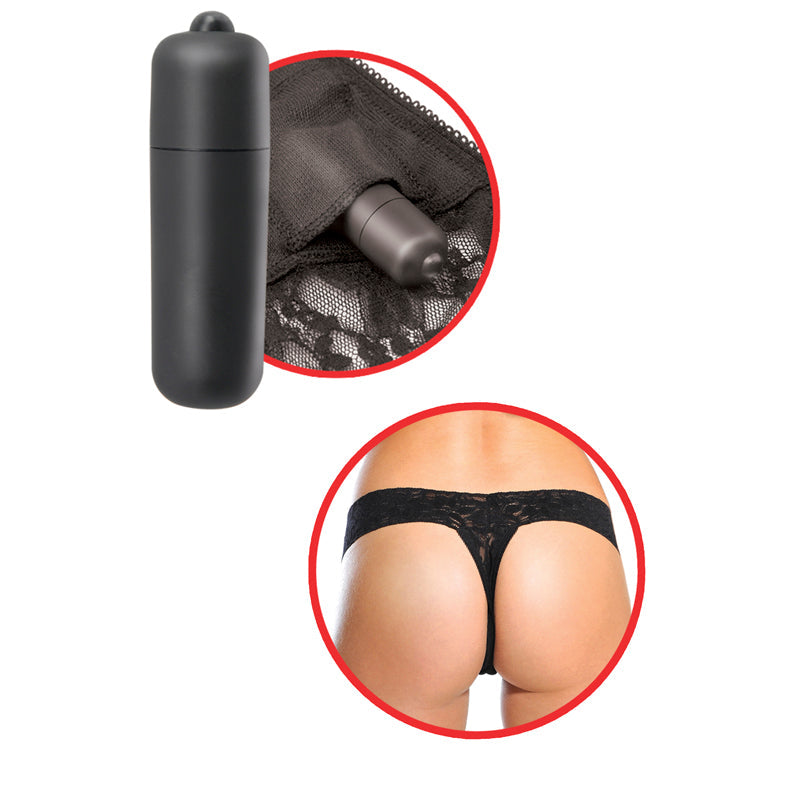 Pipedream - Fetish Fantasy Series Hanky Spank Me Vibrating Panties (Black) - PD1033 / Black - Lingerie (Vibration) Non