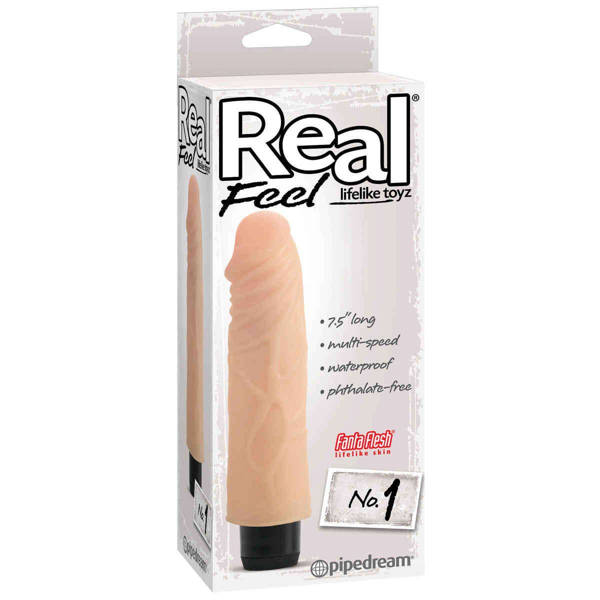Pipedream - Real Feel No. 1 Vibrator 8’’ (Flesh) - Beige - Realistic Dildo w/o suction cup (Vibration) Non Rechargeable