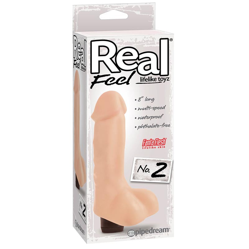 Pipedream- Real Feel No.2 Vibrating Dildo (Flesh) - PD1029 / Beige - Realistic Dildo w/o suction cup (Vibration) Non