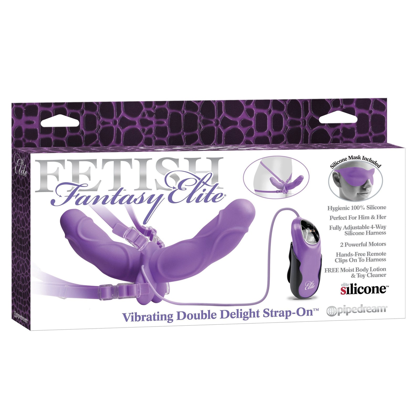 Pipedream - Fetish Fantasy Elite Vibrating Double Delight Strap-On 13" Double Dildo (Vibration) Non Rechargeable - CherryAffairs Singapore