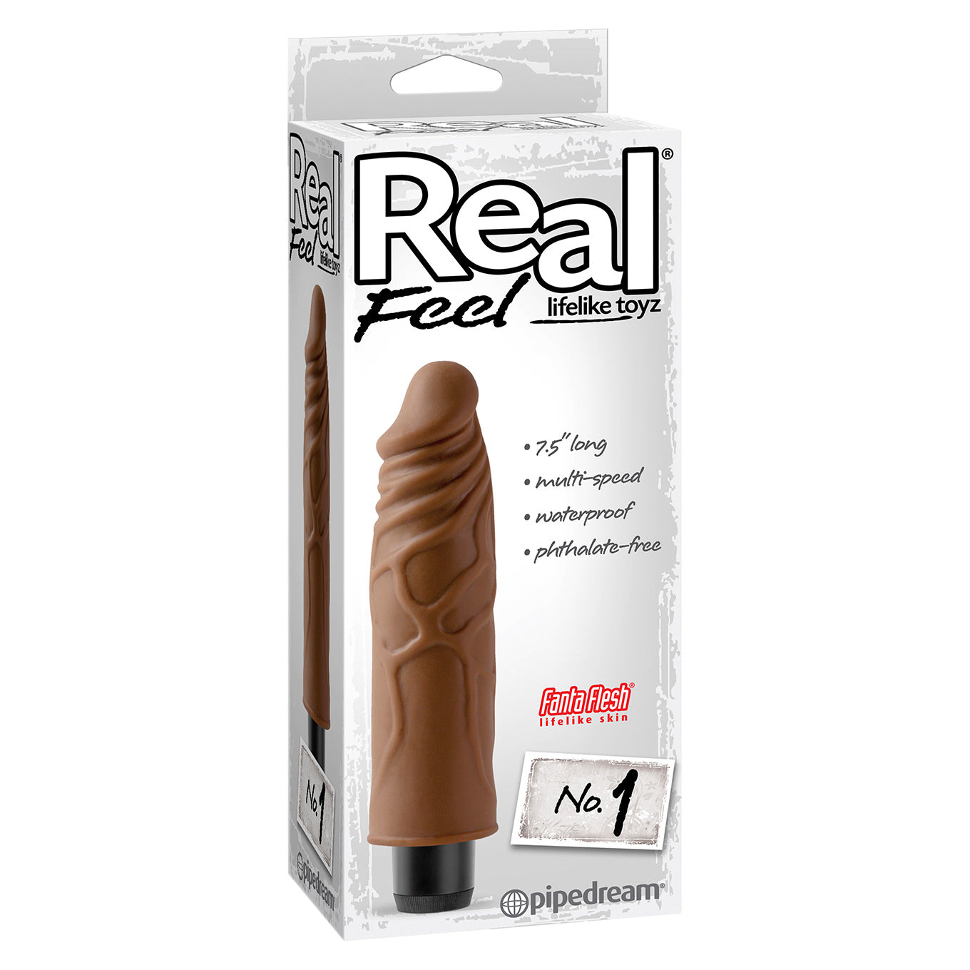Pipedream - Real Feel No.1 Vibrating Dildo (Brown) - Brown - Realistic Dildo w/o suction cup (Vibration) Non
