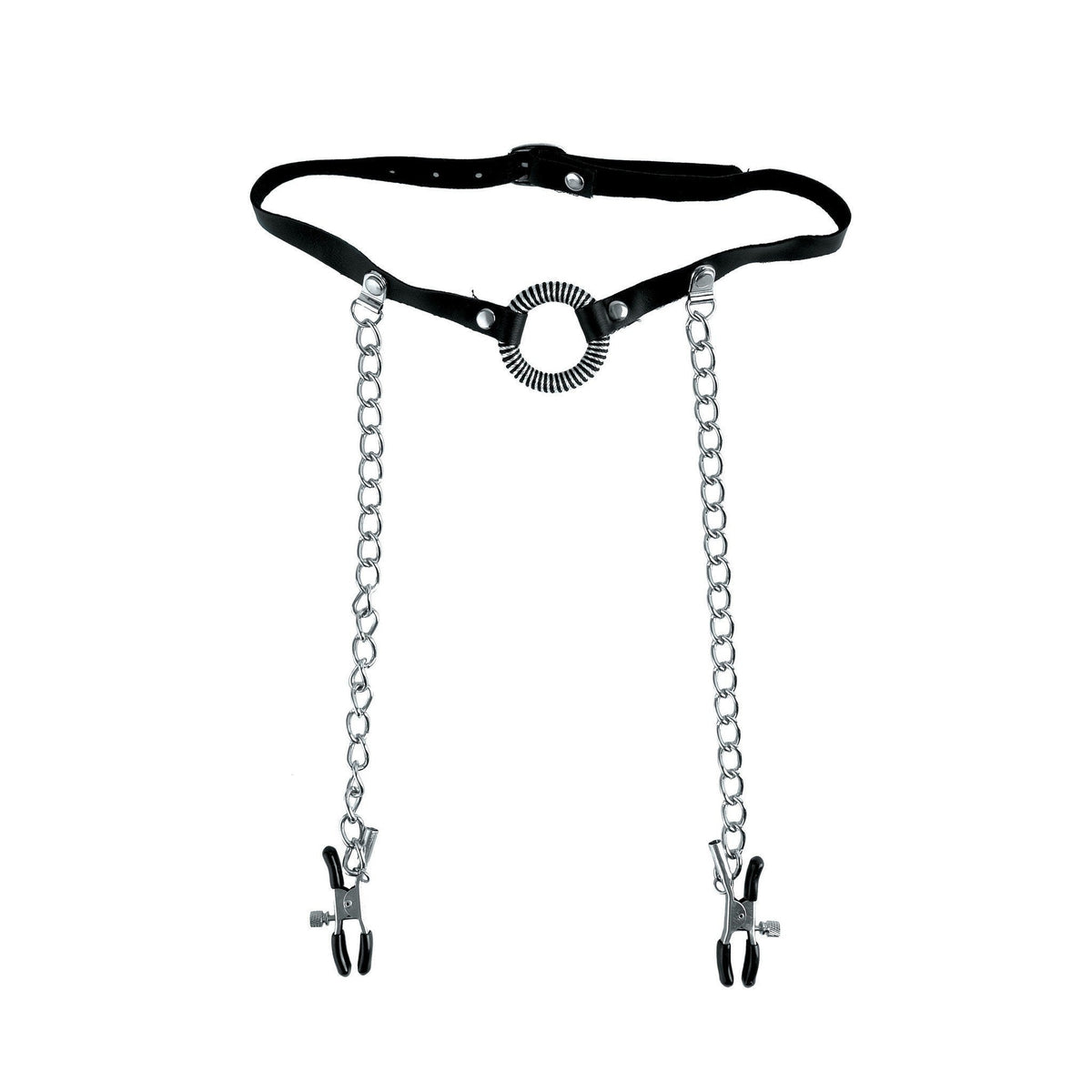 Pipedream - Fetish Fantasy Series Limited Edition O-Ring Gag & Nipple Clamps (Black) Nipple Clamps (Non Vibration) - CherryAffairs Singapore