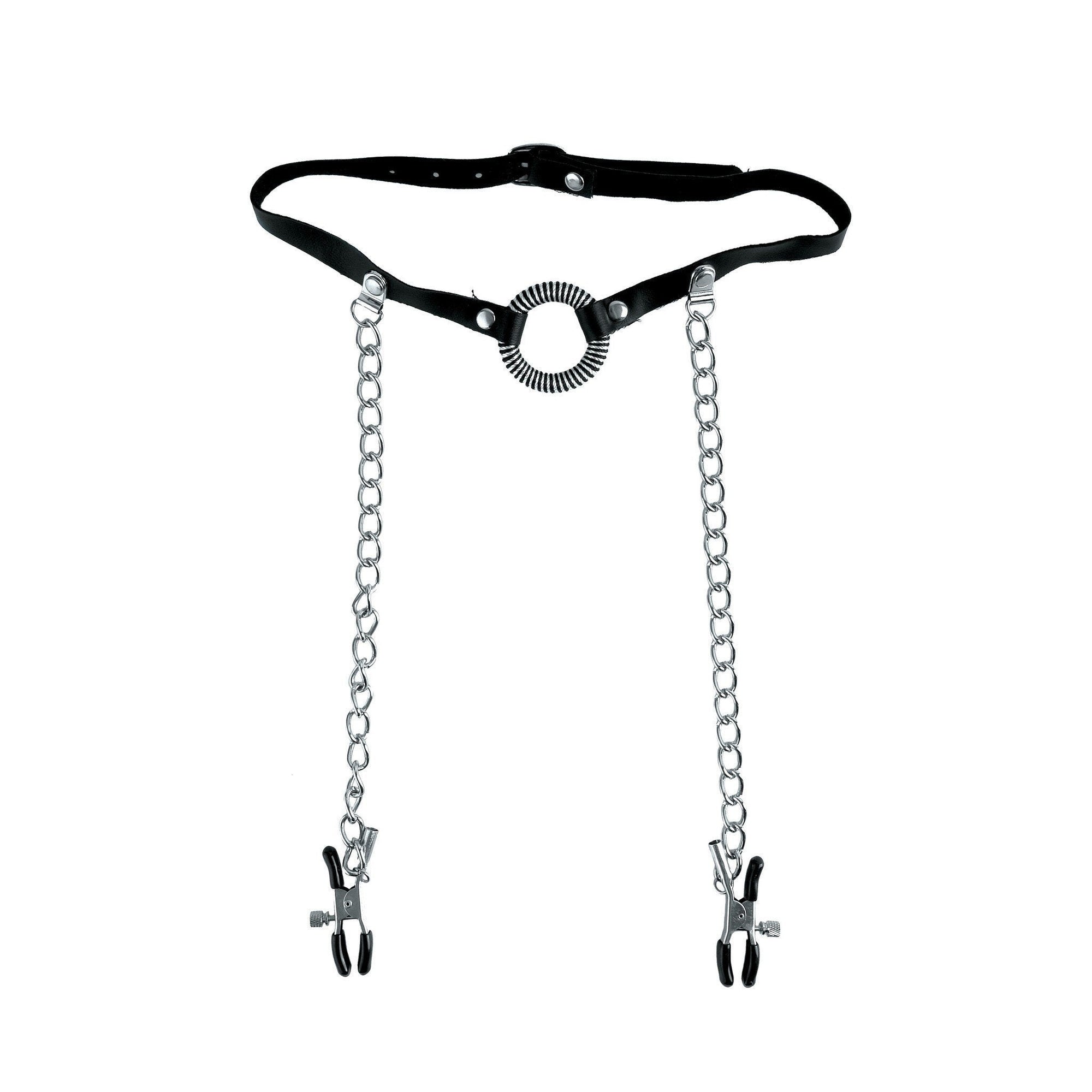 Pipedream - Fetish Fantasy Series Limited Edition O-Ring Gag & Nipple Clamps (Black) Nipple Clamps (Non Vibration) - CherryAffairs Singapore