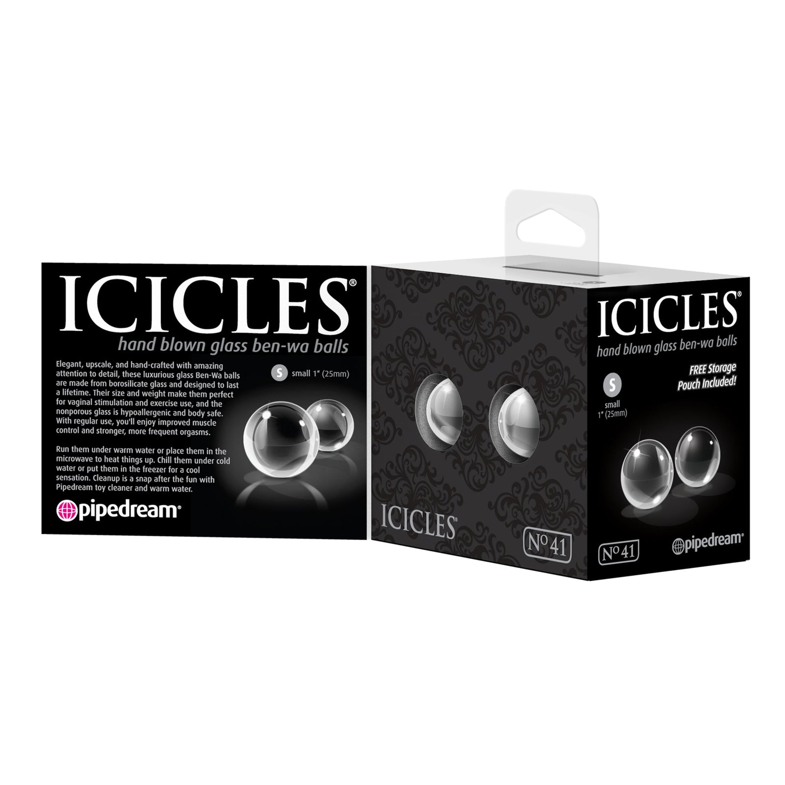 Pipedream - Icicles No. 41 Small Glass Ben Wa Balls - PD1025 / Clear - Kegel Balls (Glass)