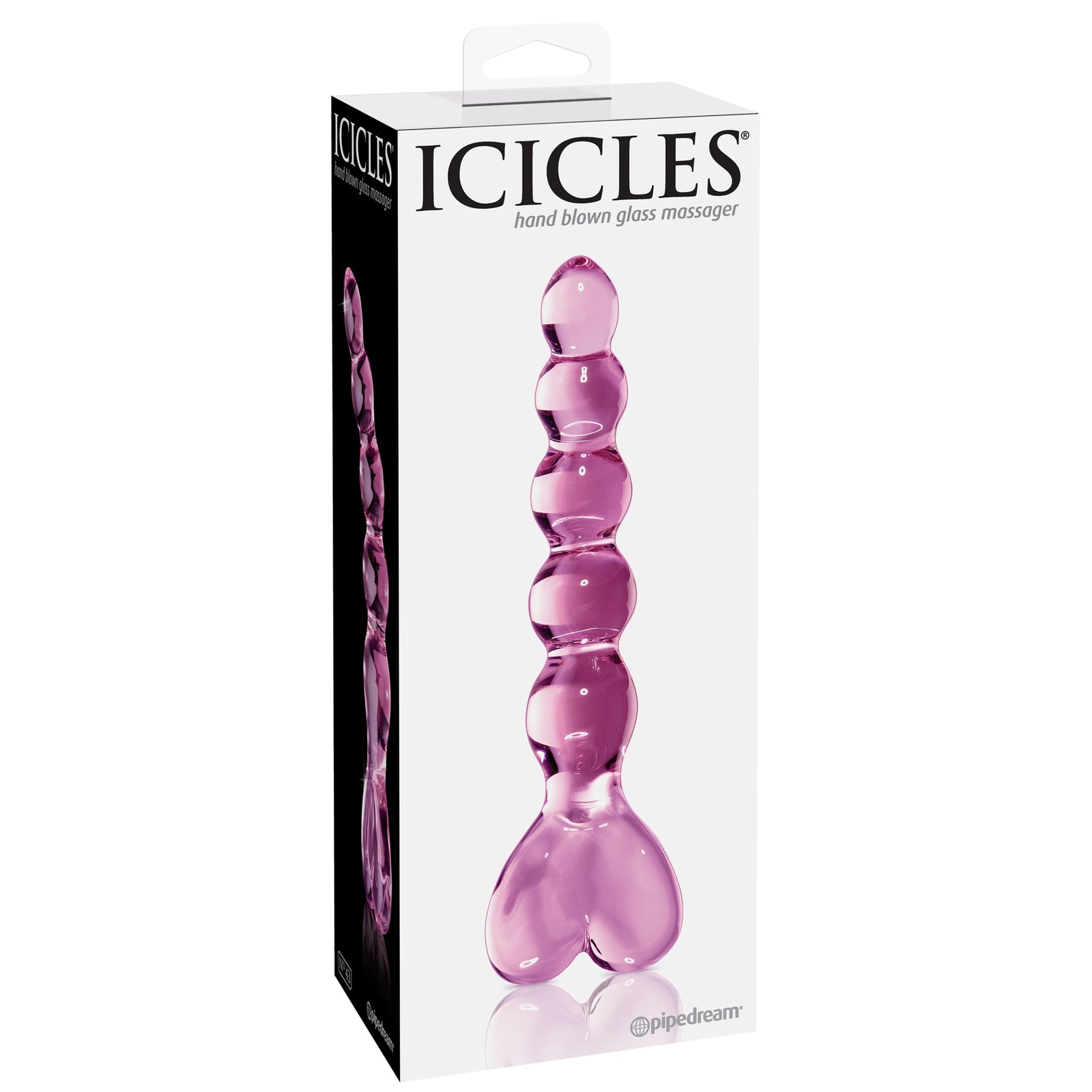 Pipedream - Icicles No 43 Hand Blown Glass Massager - Pink - Glass Dildo (Non Vibration)