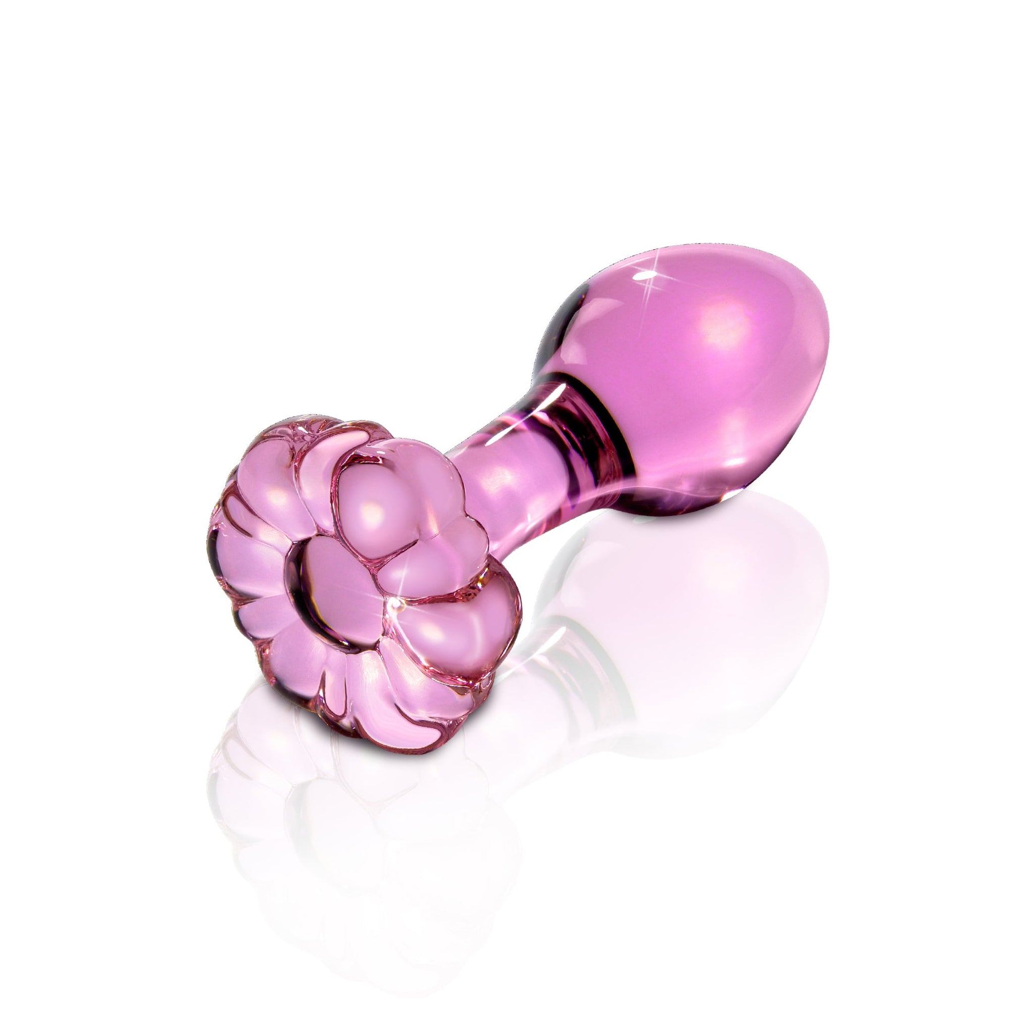 Pipedream - Icicles No. 48 Glass Anal Plug 3’’ (Pink) - Pink - Glass Anal Plug (Non Vibration)