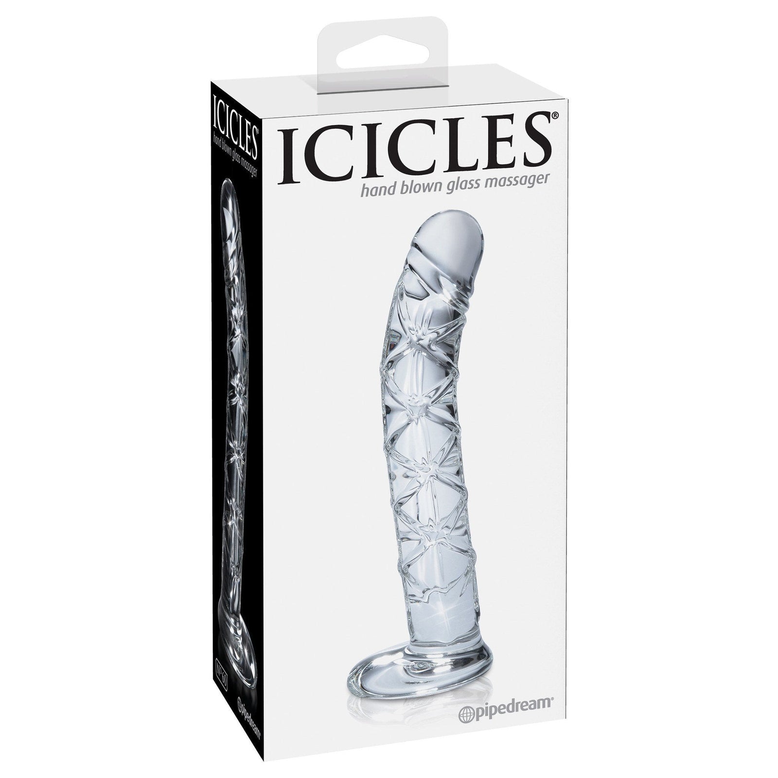 Pipedream - Icicles No. 60 (Clear) Glass Dildo (Non Vibration) - CherryAffairs Singapore