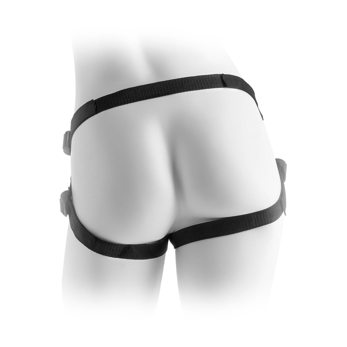 Pipedream - Fetish Fantasy Series Vibrating Plush Harness (Black) Strap On w/o Dildo 324170622 CherryAffairs