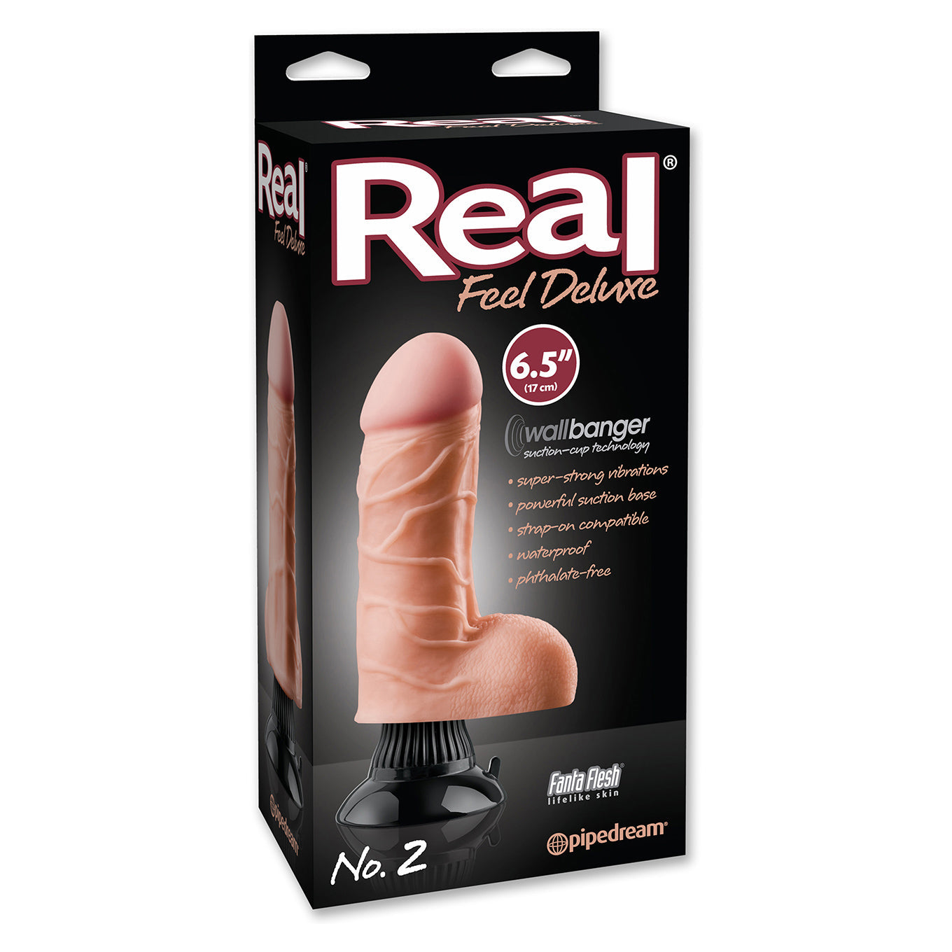 Pipedream - Real Feel Deluxe No. 2 Vibrating Dildo 6.5’’ (Flesh) - Beige - Realistic Dildo with suction cup (Vibration)