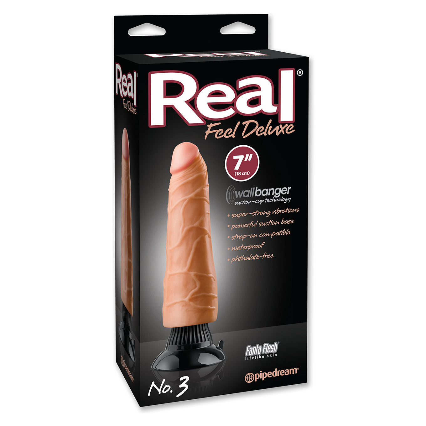 Pipedream - Real Feel Deluxe No. 3 Vibrating Dildo 7’’ (Flesh) - Beige - Realistic Dildo with suction cup (Vibration)