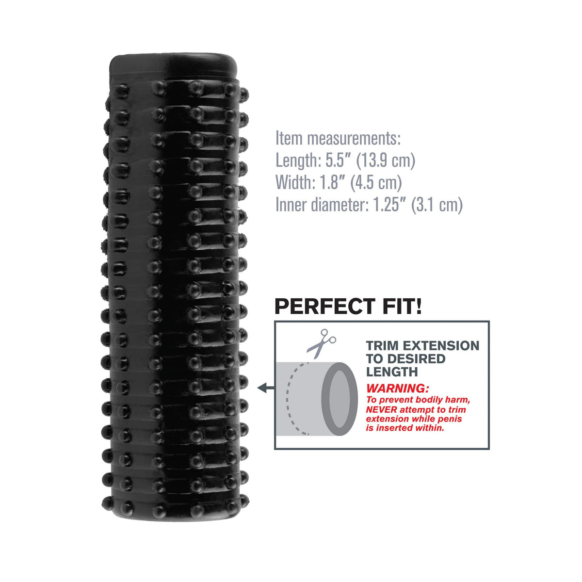 Pipedream - Fantasy X tensions Magic Pleasure Sleeve (Black) Cock Sleeves (Non Vibration) 319755268 CherryAffairs