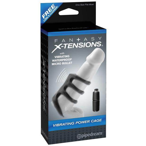 Pipedream - Fantasy X-tensions Vibrating Power Cock Cage (Black) - PleasureHobby