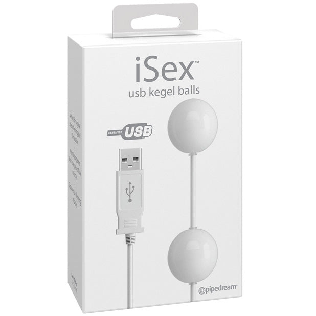 Pipedream - iSex USB Kegel Balls (White) - White - Kegel Balls (Vibration) Rechargeable