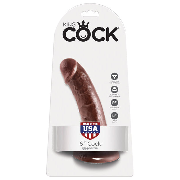 Pipedream - King Cock Dildo 6’’ (Brown) - Brown - Realistic Dildo with suction cup (Non Vibration)
