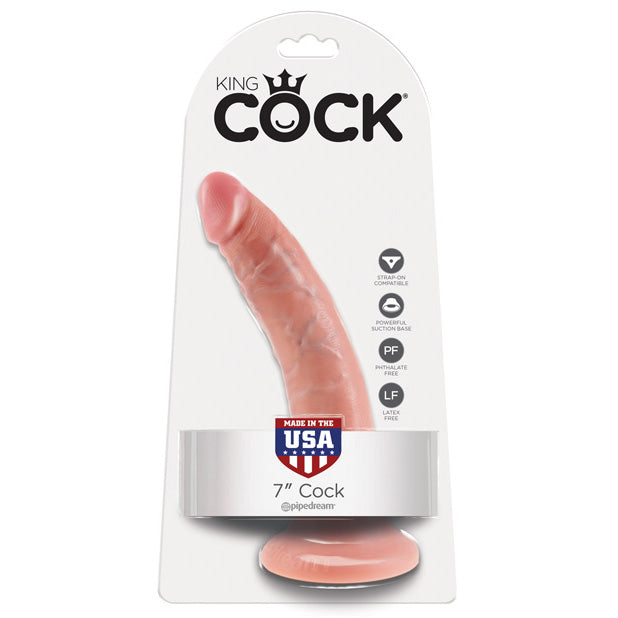 Pipedream - King Cock Dildo 7’’ (Flesh) - Beige - Realistic Dildo with suction cup (Non Vibration)