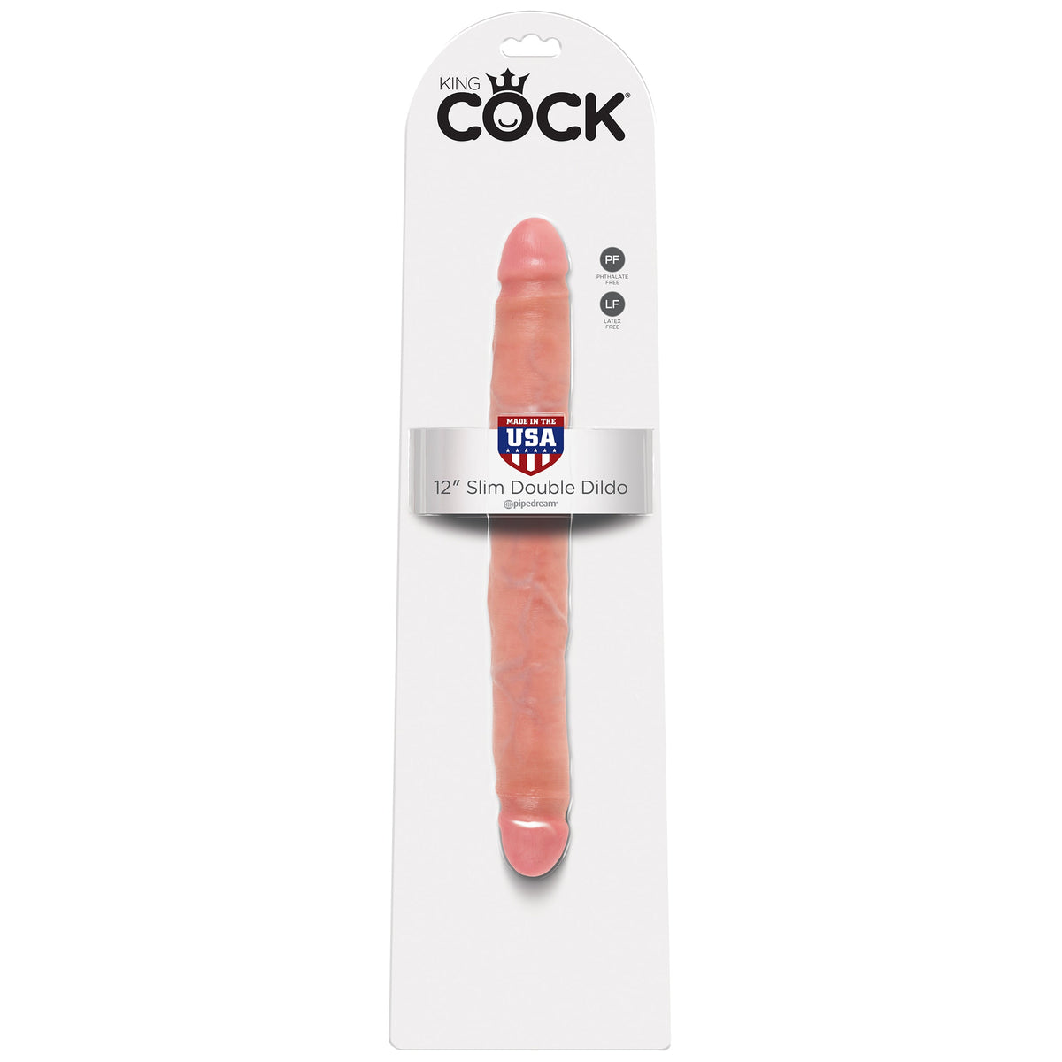 Pipedream - King Cock Slim Double Dildo 12’’ (Flesh) - Beige - Double Dildo (Non Vibration)