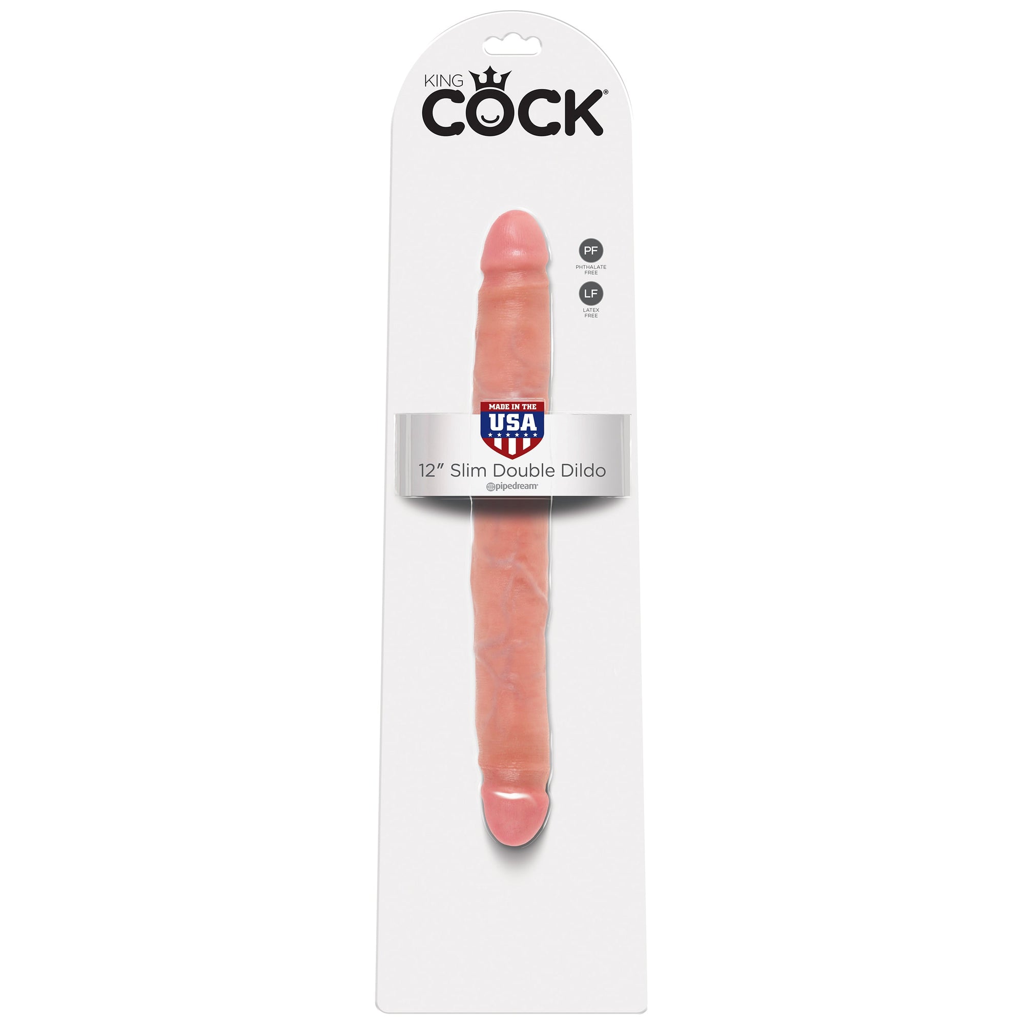 Pipedream - King Cock Slim Double Dildo 12’’ (Flesh) - Beige - Double Dildo (Non Vibration)