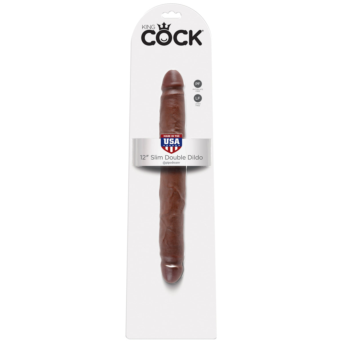 Pipedream - King Cock Slim Double Dildo 12’’ (Brown) - Brown - Double Dildo (Non Vibration)