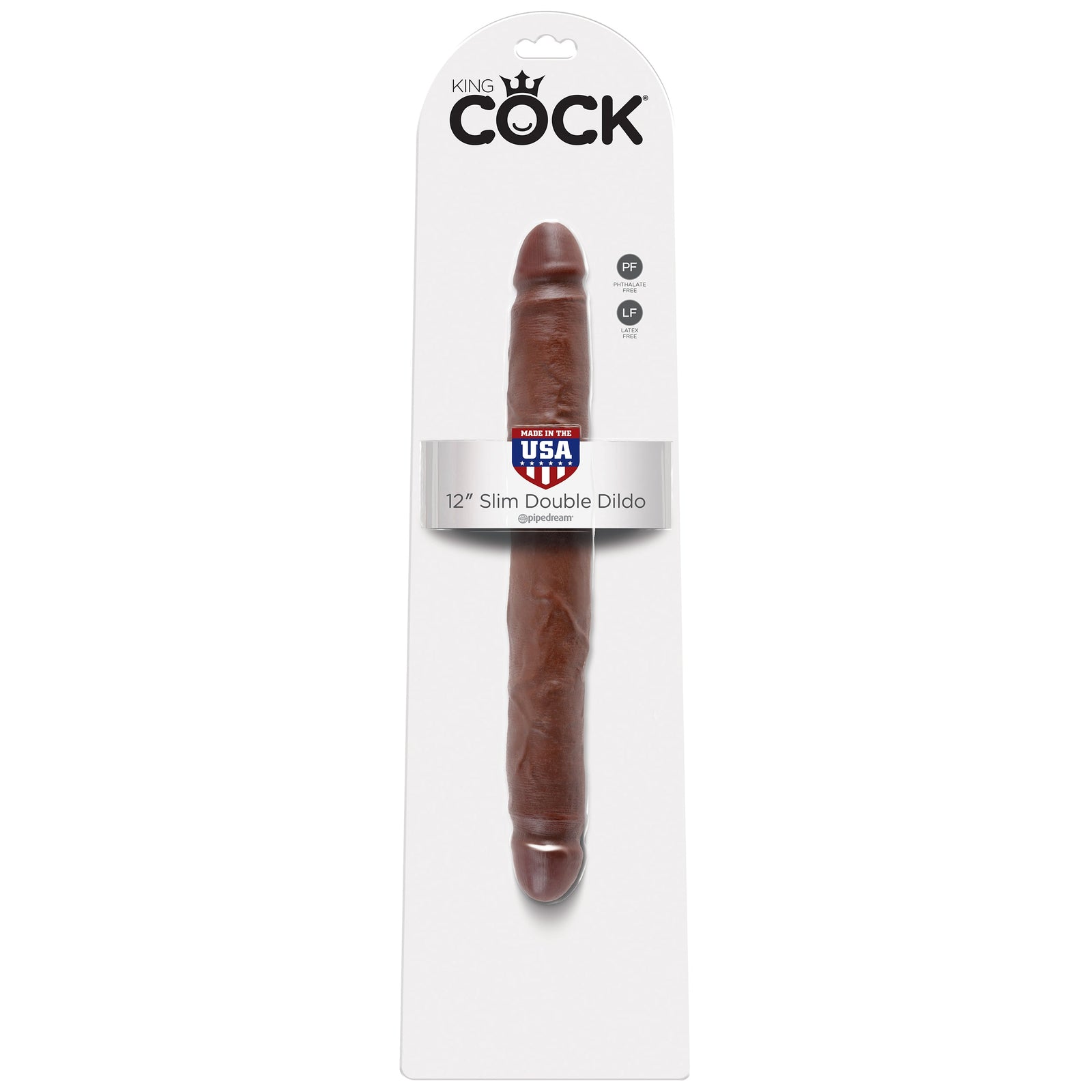 Pipedream - King Cock Slim Double Dildo 12’’ (Brown) - Brown - Double Dildo (Non Vibration)