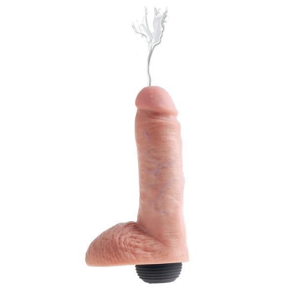 Pipedream - King Cock 8’’ Squirting Cock with Balls - Beige - Realistic Dildo w/o suction cup (Non Vibration)