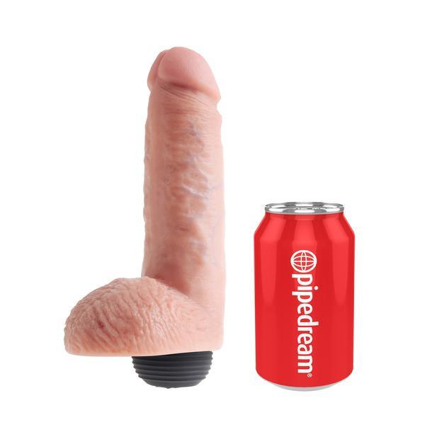 Pipedream - King Cock 8’’ Squirting Cock with Balls - Beige - Realistic Dildo w/o suction cup (Non Vibration)