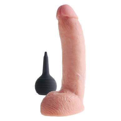 Pipedream - King Cock Squirting Cock with Balls 9" (Beige) Realistic Dildo w/o suction cup (Non Vibration) 603912355550 CherryAffairs