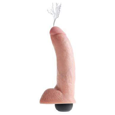Pipedream - King Cock Squirting Cock with Balls 9" (Beige) Realistic Dildo w/o suction cup (Non Vibration) 603912355550 CherryAffairs