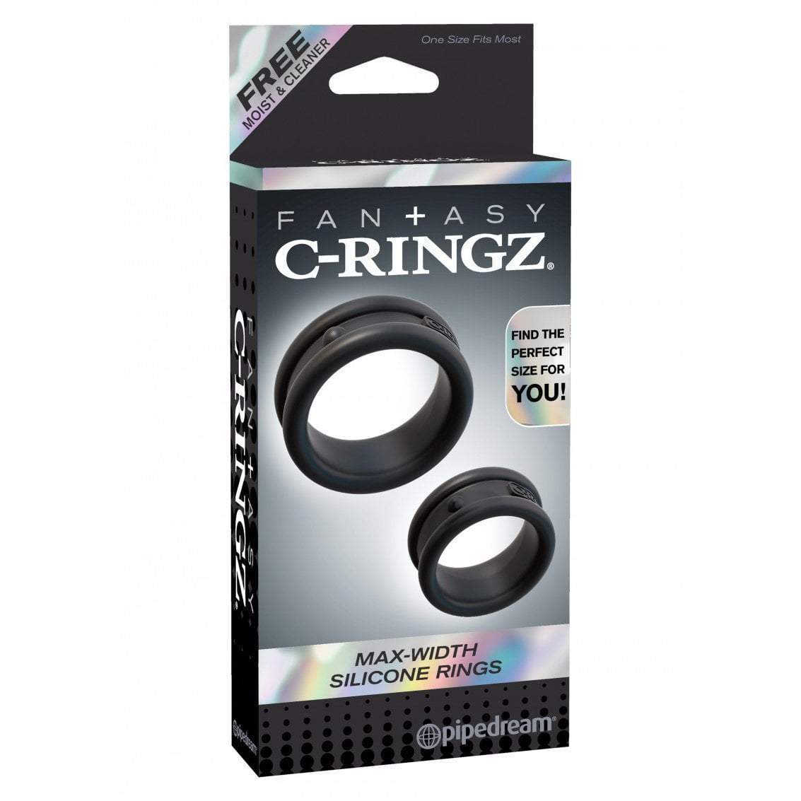 Pipedream - Fantasy C-Ringz Max Width Silicone Cock Rings (Black) Silicone Cock Ring (Non Vibration)