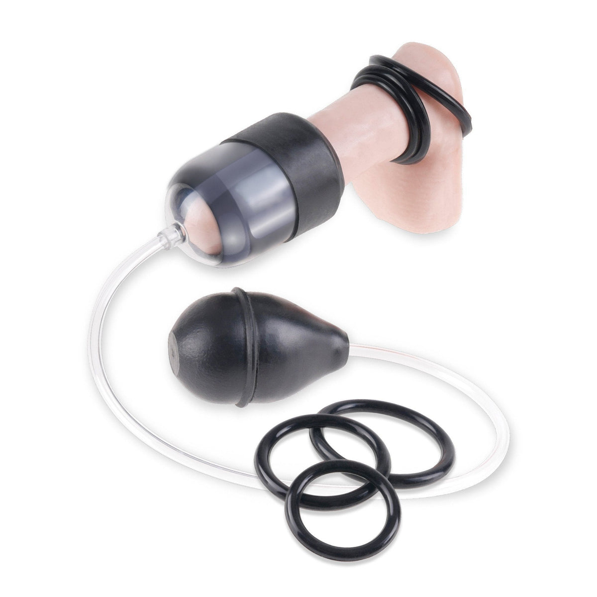 Pipedream - Fetish Fantasy Series Suck N’ Stroke Head Pump (Black) Masturbator Soft Stroker (Vibration) Non Rechargeable - CherryAffairs Singapore