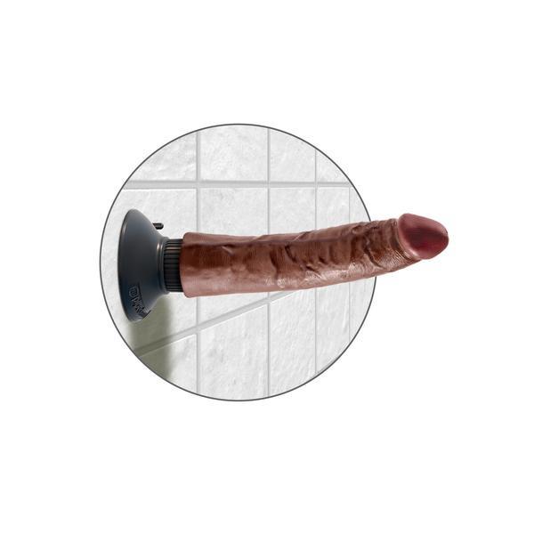 Pipedream - King Cock 7’’ Vibrating Cock (Brown) - Brown - Realistic Dildo with suction cup (Vibration) Non Rechargeable