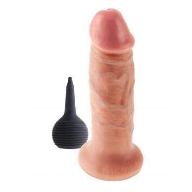 Pipedream - King Cock Squirting Cock 7" (Beige) Realistic Dildo w/o suction cup (Non Vibration) 603912737974 CherryAffairs