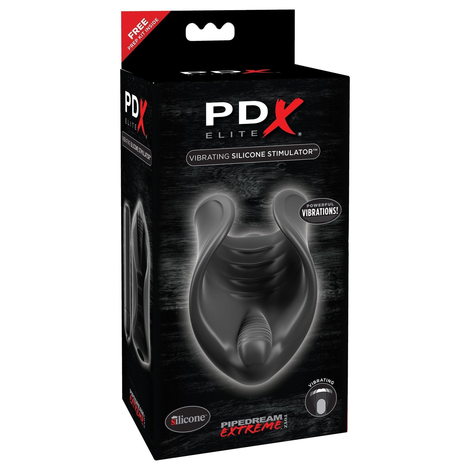 Pipedream - PDX Elite Vibrating Silicone Masturbator (Black) Masturbator Soft Stroker (Vibration) Non Rechargeable - CherryAffairs Singapore