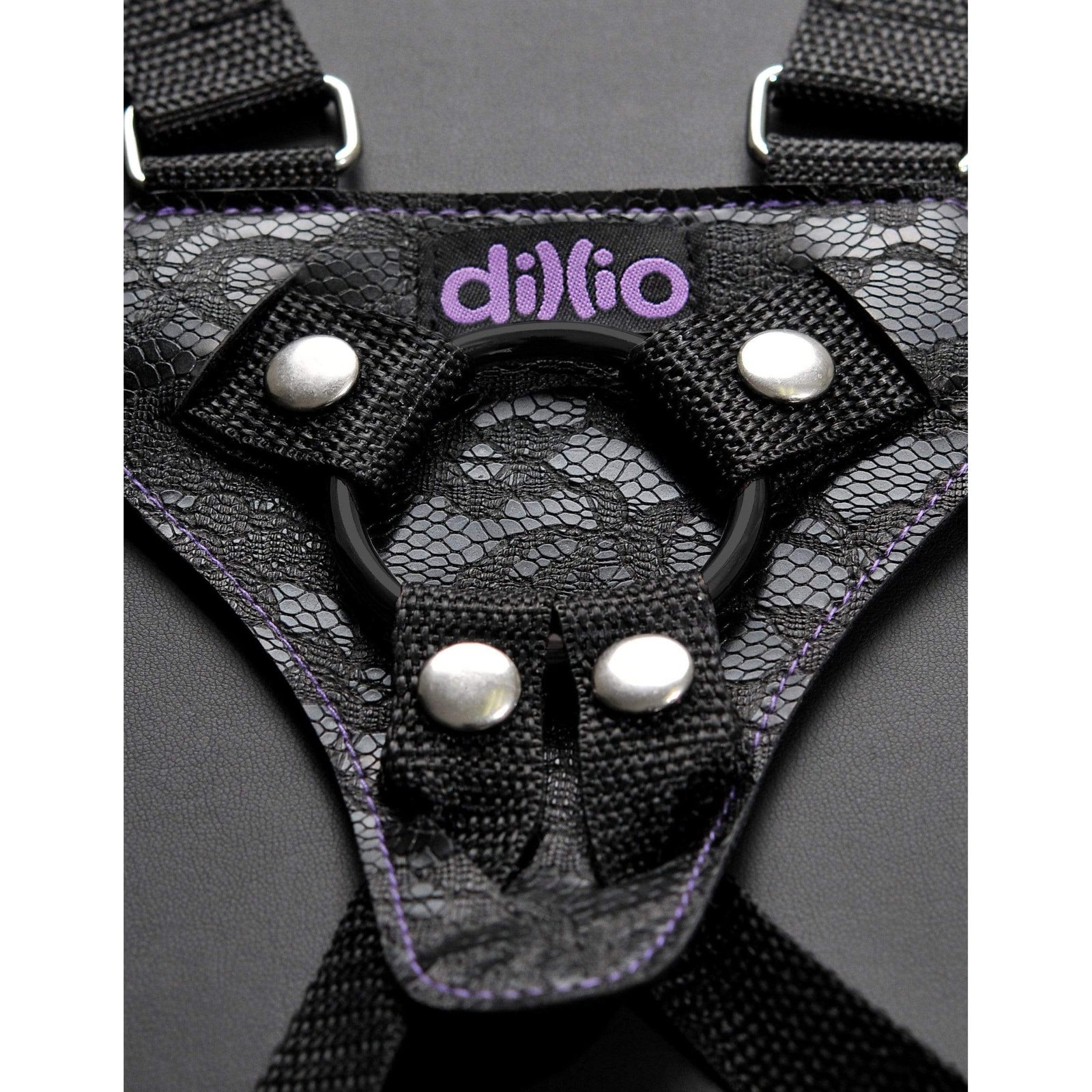 Pipedream - Dillio Strap On Suspender Harness Set 6" (Purple) Strap On with Non hollow Dildo for Female ( Non Vibration) 324156541 CherryAffairs