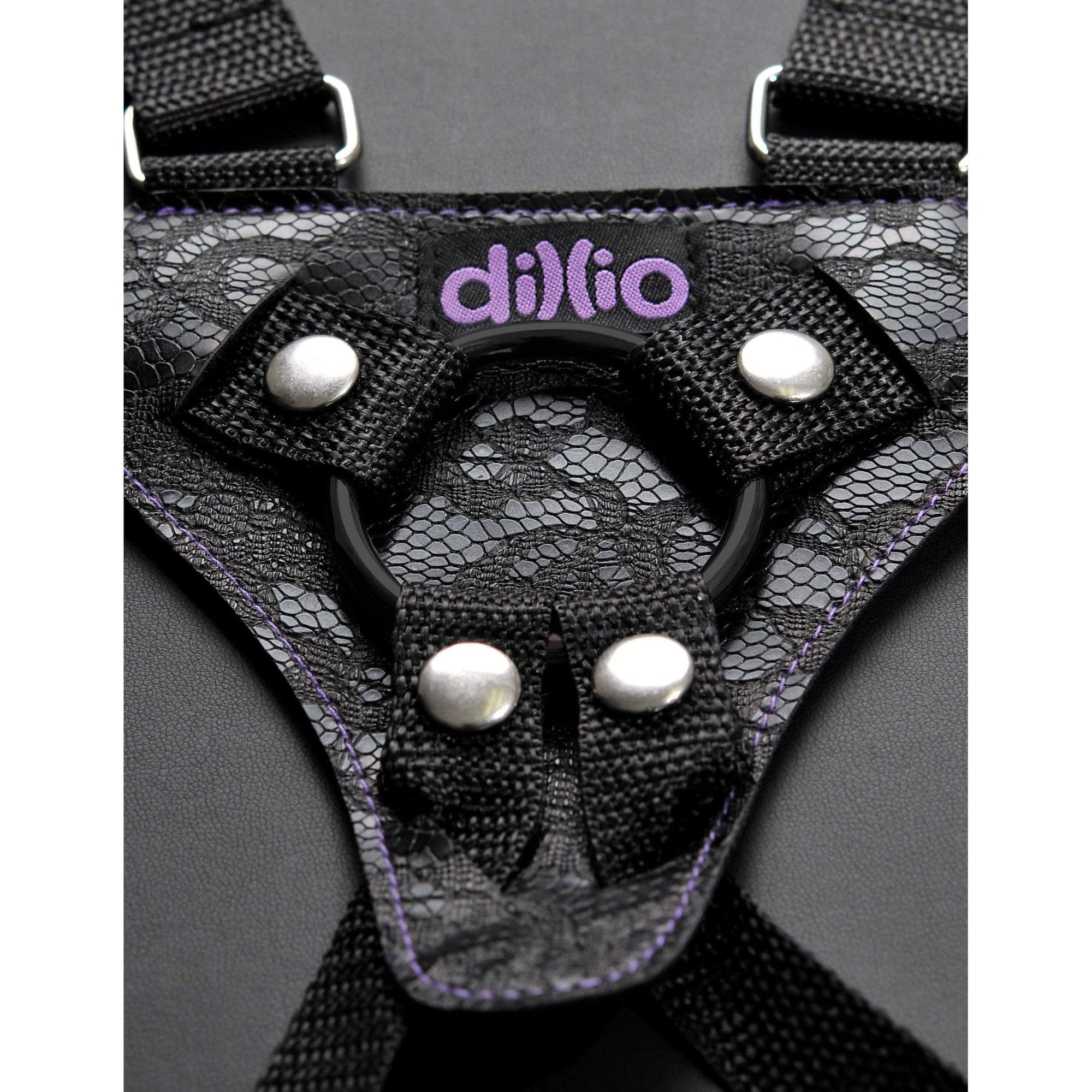 Pipedream - Dillio Strap On Suspender Harness Set 6" (Purple) Strap On with Non hollow Dildo for Female ( Non Vibration) 324156541 CherryAffairs