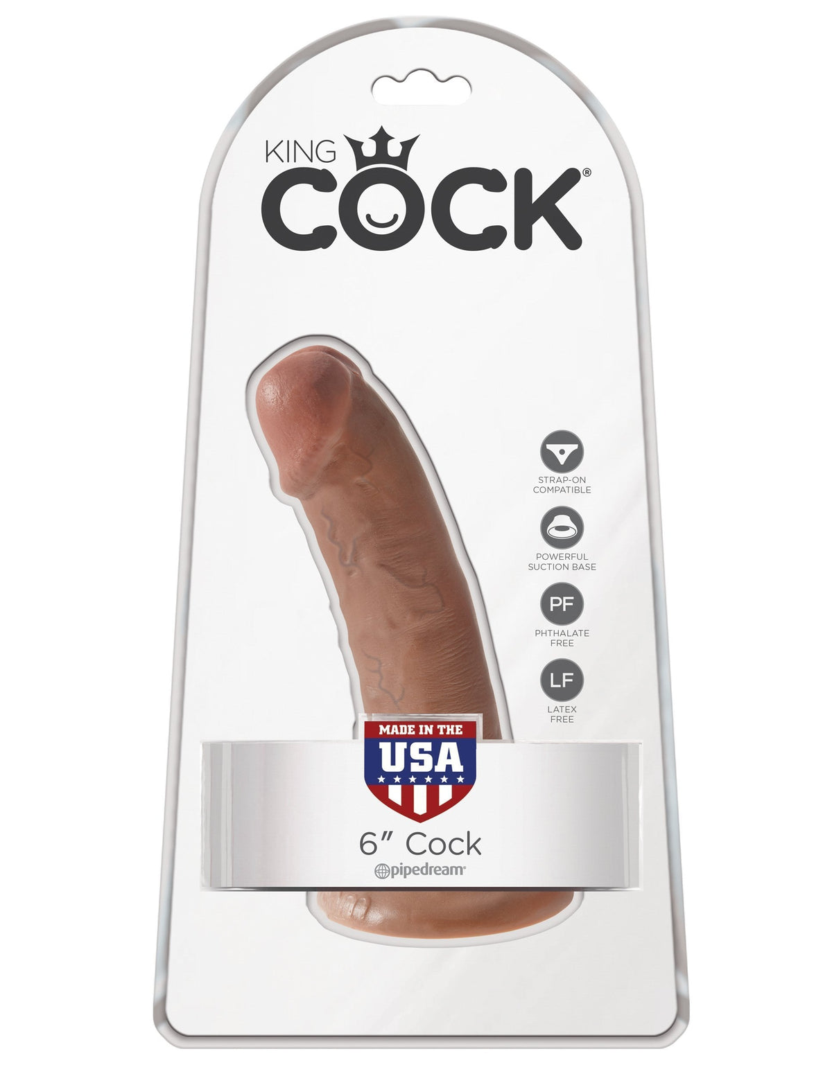 Pipedream - King Cock 6&quot; Cock (Brown) Realistic Dildo with suction cup (Non Vibration) Singapore