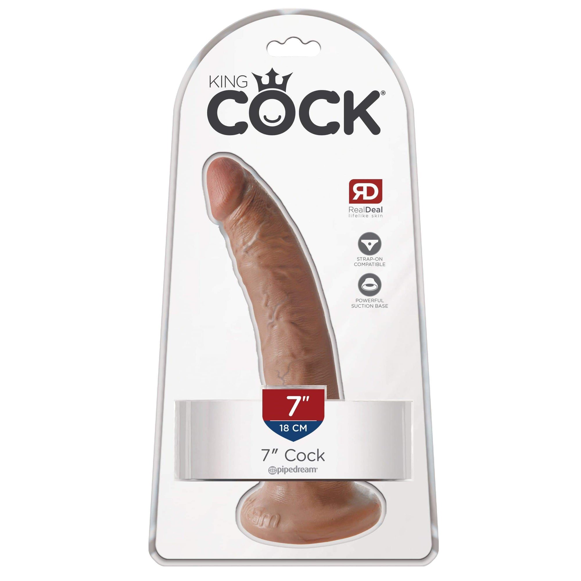 Pipedream - King Cock Dildo 7" (Brown) Realistic Dildo with suction cup (Non Vibration) 603912746310 CherryAffairs