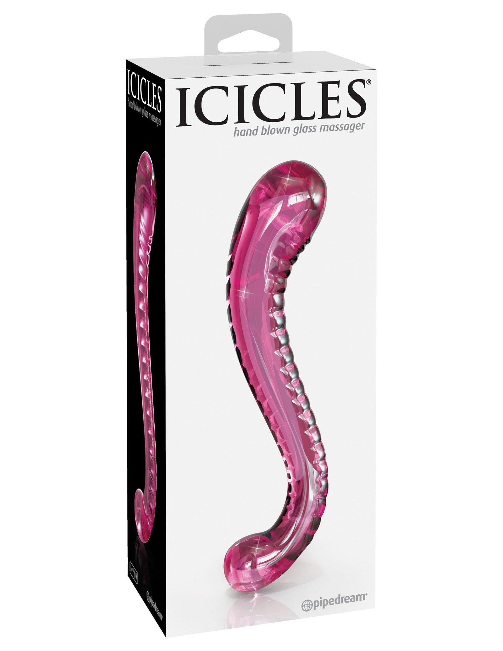 Pipedream - Icicles No 69 Hand Blown Massager (Pink) Glass Dildo (Non Vibration) Singapore