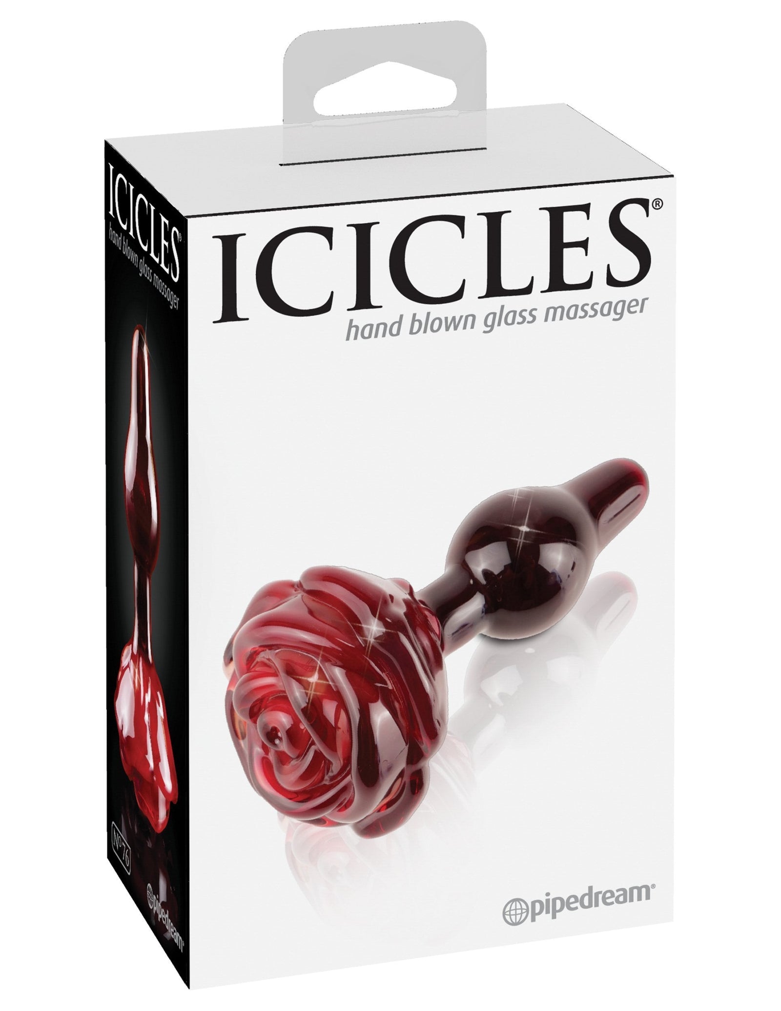 Pipedream - Icicles No 76 Hand Blown Massager (Red) Glass Anal Plug (Non Vibration) Singapore