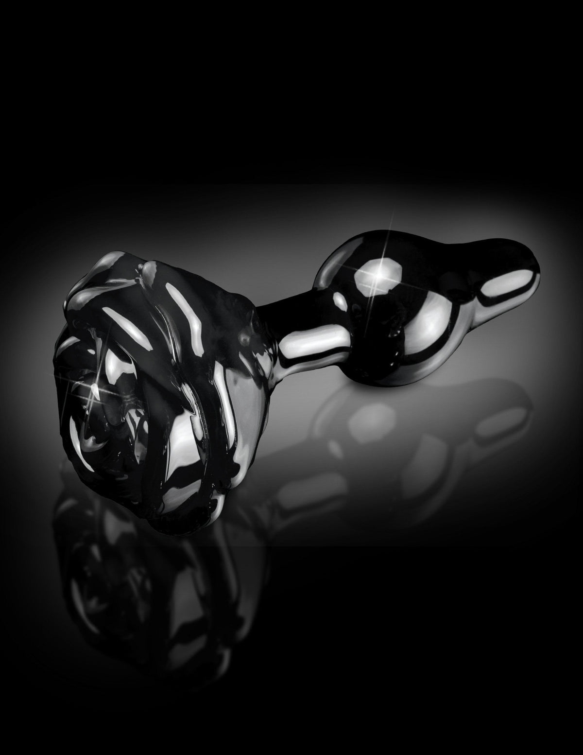 Pipedream - Icicles No 77 Hand Blown Massager (Black) Glass Anal Plug (Non Vibration) Singapore