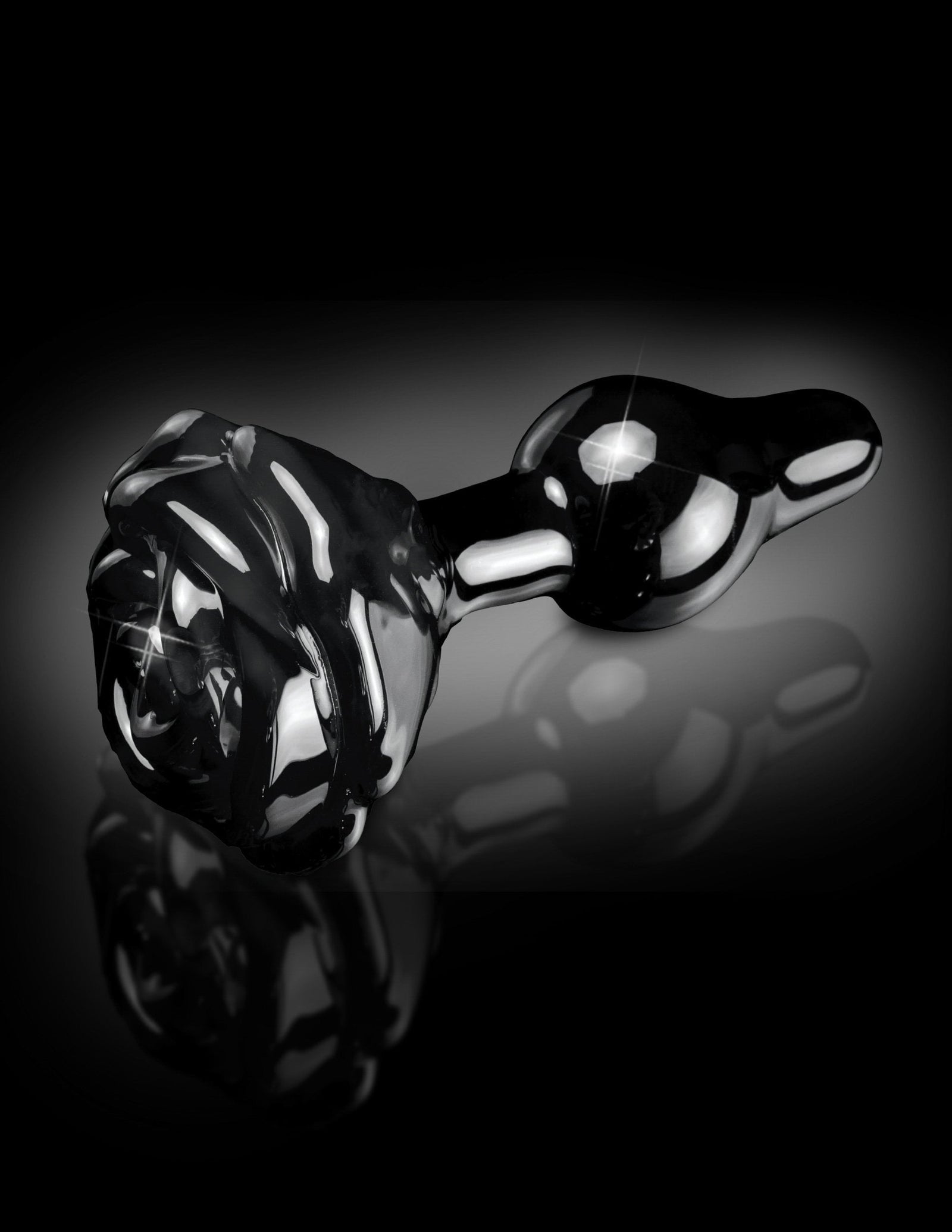 Pipedream - Icicles No 77 Hand Blown Massager (Black) Glass Anal Plug (Non Vibration) Singapore