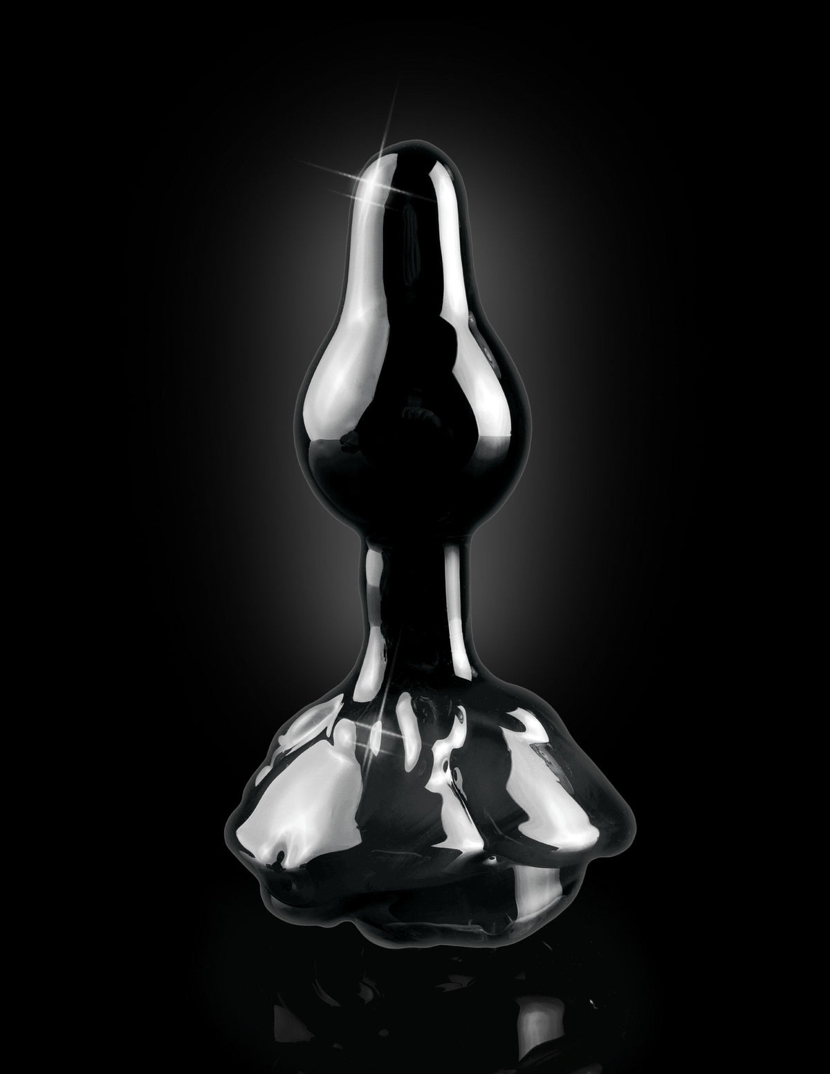 Pipedream - Icicles No 77 Hand Blown Massager (Black) Glass Anal Plug (Non Vibration) Singapore