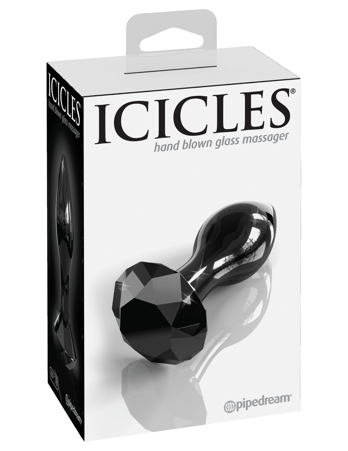 Pipedream - Icicles No 78 Hand Blown Massager (Black) Glass Anal Plug (Non Vibration) Singapore